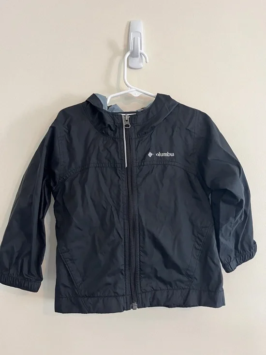 Columbia Rain Jacket Windbreaker Black 3T Zip Spring Casual Layer