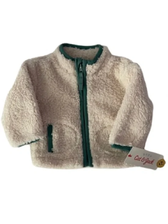 🦚3/$15🦚NWT Cat and Jack Baby Jacket Sherpa Size 0-3 Month
