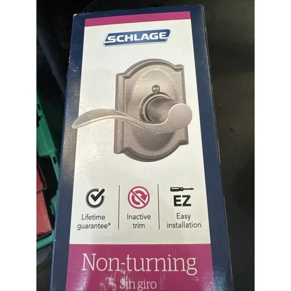 NEW Schlage F170 V ACC 619 CAM Left Hand Dummy Accent Door Lever w Camelot Trim