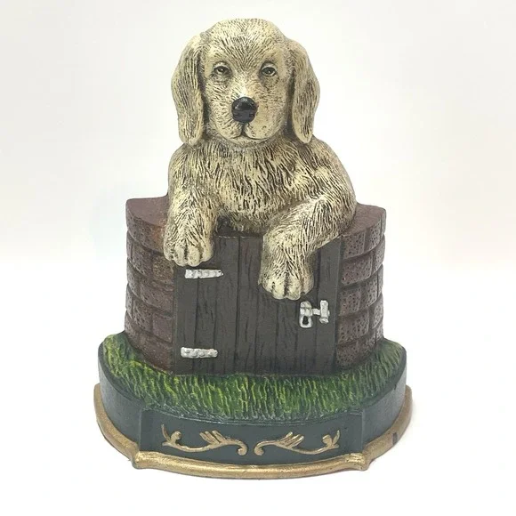 Upper Deck Ltd Golden‎ Retriever Puppy Dog Doorstop Cast Iron 9