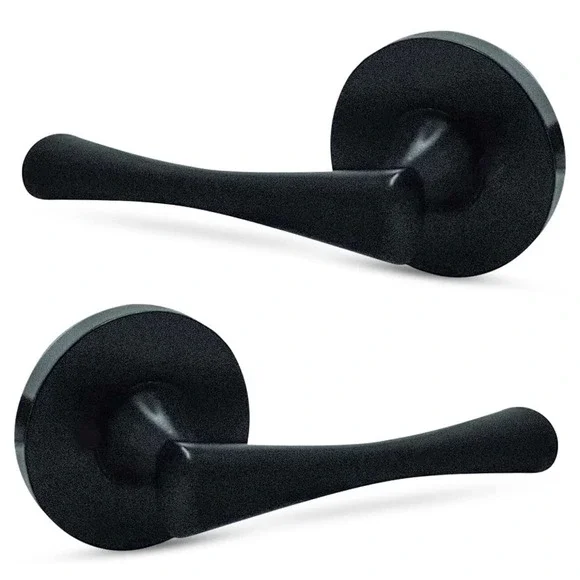 Door‎ Handle Set - No Lock Set - Interior Passage Door Lever - Black