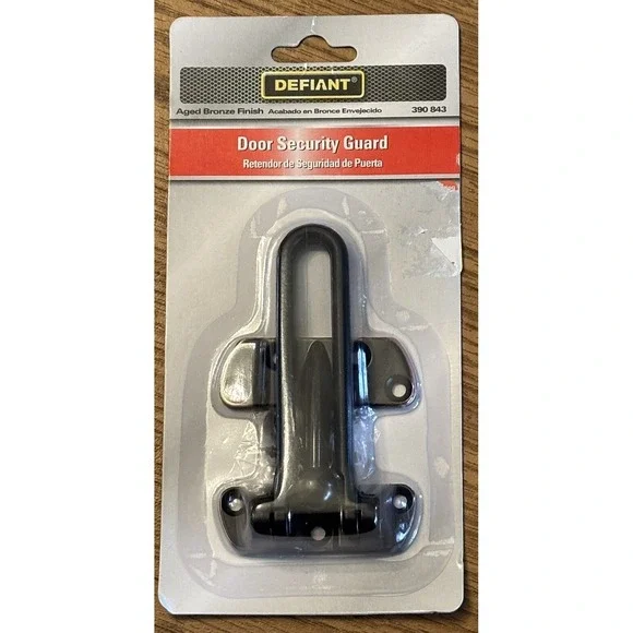 Door Security Guard Unique Locking Aged‎ Bronze Finish Defiant 390-843