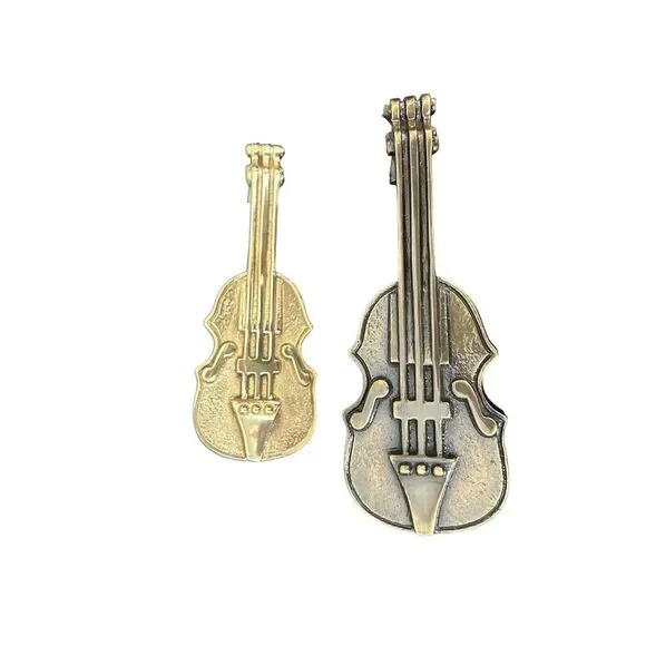 SeViolin Style‎ Polished Brass Front Door Knocker with Hardware Set Of 2