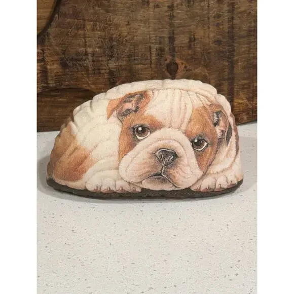 Vintage Bulldog Paperweight Pupper Weight 2003 Leslie Anderson Fiddler