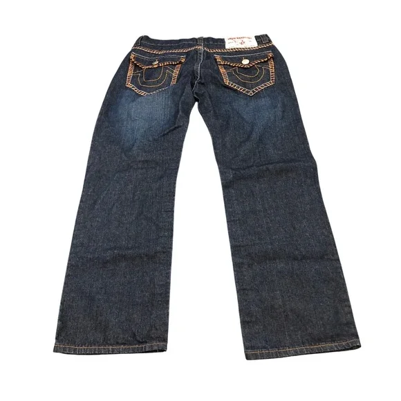 True Religion Joey Super T‎ Jeans Mens 38 Blue Contrast Stitch 24-870BRBTE