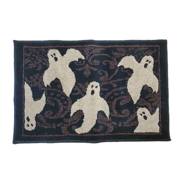 Halloween Spooky Ghosts Galore Entry Mat Doormat Rug Black