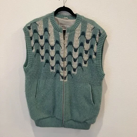 Alafoss Icewool Unisex Sz L Mint Green Vest Wool Iceland Vintage Gorpcore Resort