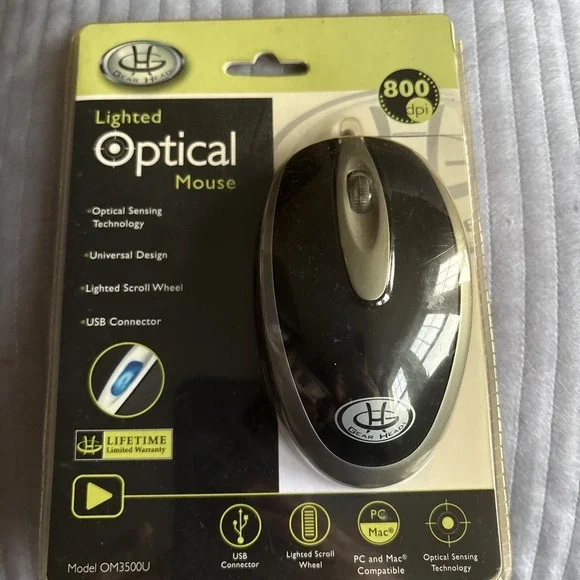 LOGITECH Lighted Optical Mouse 800 Dpi NEW/ in FACTORY SEALED BOX