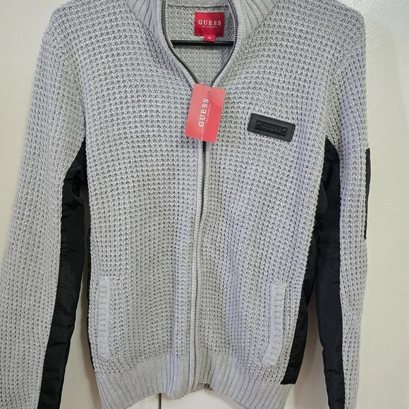 Guess Gray and Black Knit Cardigan