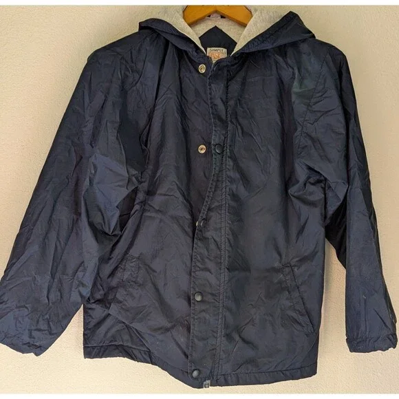 Simply Basic Kids Size 14 Full Zip Jacket Hood Blue (A-18m)
