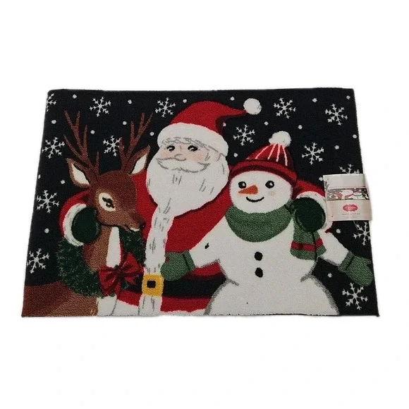 St Nicholas Square Santa Friends Christmas Accent Rug‎ 19.5