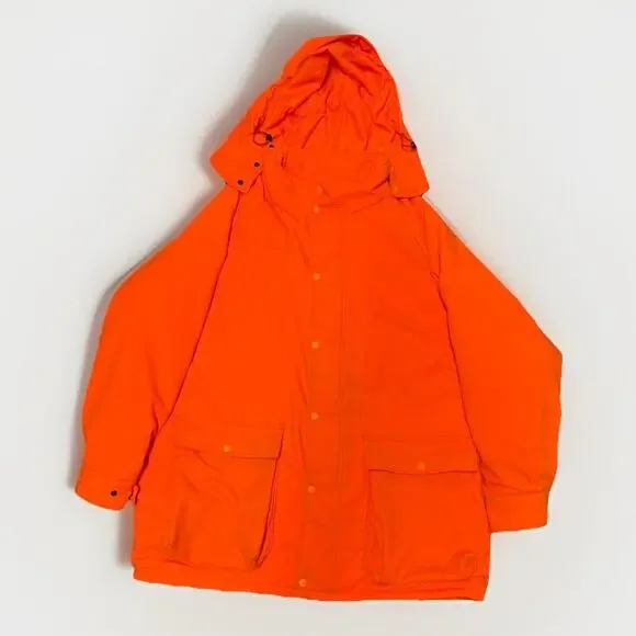 Vintage L.L.Bean Blaze Orange Hunting Jacket Men’s XL Field Coat Game Pockets