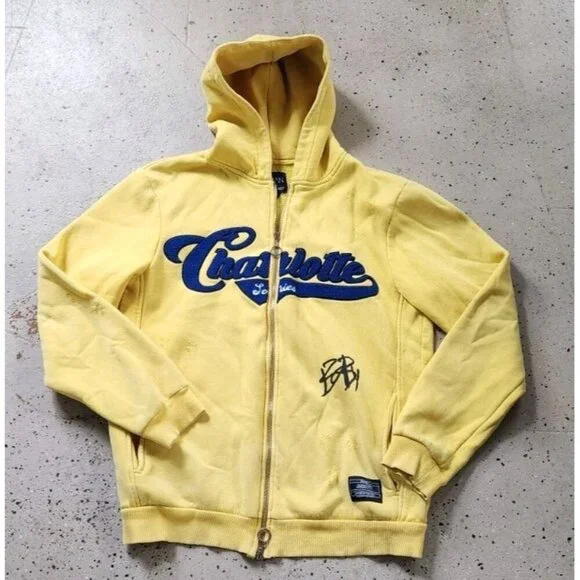 Dababy x BoohooMAN Full Zip Hoodie Jacket Distressed Charlotte Small Spellout