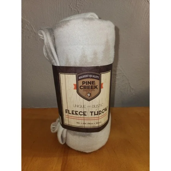 Pine Creek Fleece Throw‎ Blanket 46 x 63 Rustic Wilderness Trees Christmas New