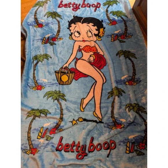 Vintage Betty Boop Bikini Plush Blanket Sz 128