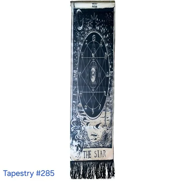 Celestial Tarot Card Tapestry The Star‎ Wall Hanging Banner Fringe