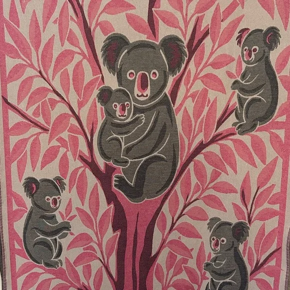 KOALA Heirloom Collection Pink + Gray Hand Crafted Loom Weave New Original 84”