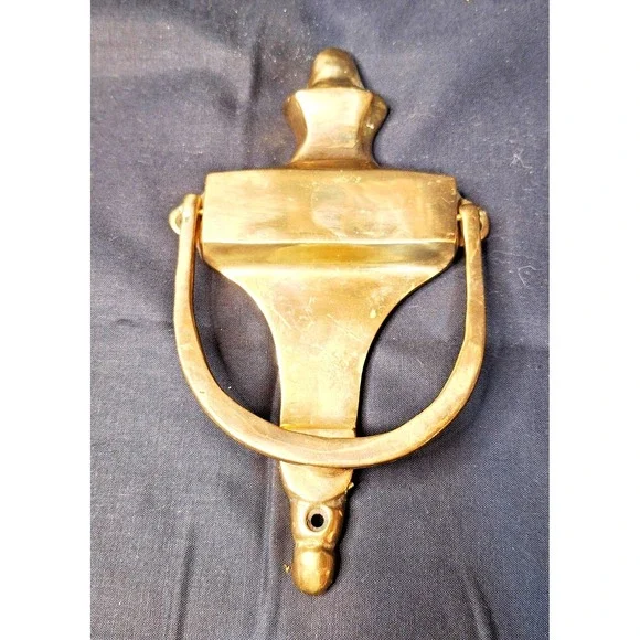 Vintage Solid Brass Federal Style Door Knocker with good Patina Made in Tiawan