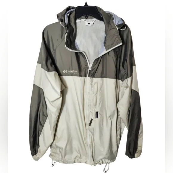 Columbia Greige and Gray Long Sleeve Windbreaker Jacket Men's Size Large