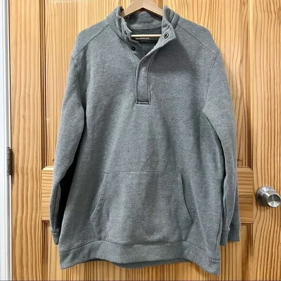 NWOT Outdoor Life grey quarter snap pullover long sleeve jacket coat L Large