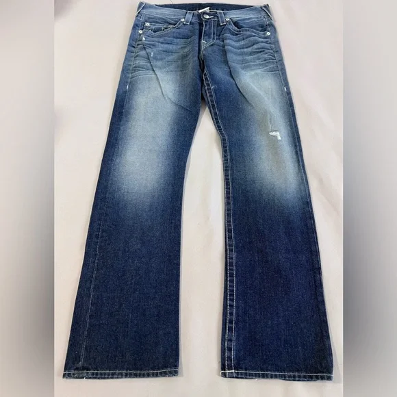 Men's True Religion Jeans Straight Size 32‎ RN# 112790 Denim Horseshoe Gorgeous