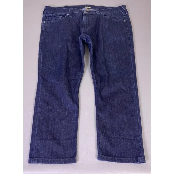True Religion Geno Relaxed‎ Slim Jeans Men's 42x28 Blue Dark Wash Made In USA