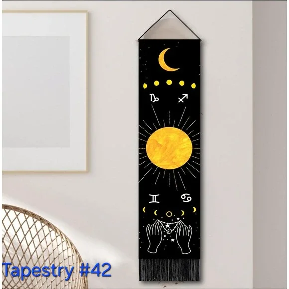 Celestial Sun Moon Tapestry Astrology Wall‎ Hanging Bohemian Decor Art