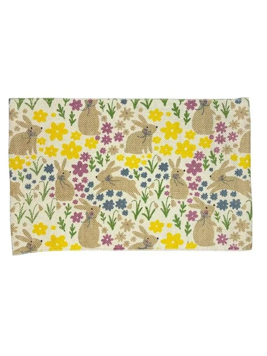 Spring Flower and Bunny Accent Rug NEW 15
