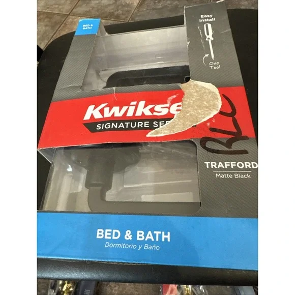 Kwikset Bed‎ And Bath Lever Matte Black Lever