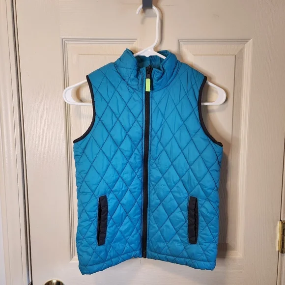 Quilted Girls Vest, turquoise