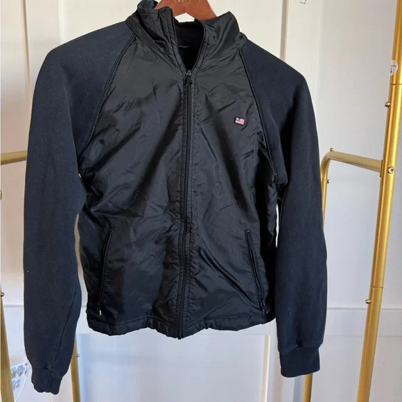 Vintage 90s Polo Jeans Co Ralph Lauren Black ZipUp Windbreaker Jacket Youth Sz L