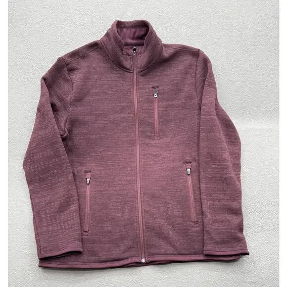 UNTUCKit Kezoh Jacket Mens Large Purple Full Zip‎ Fleece Polyester Casual