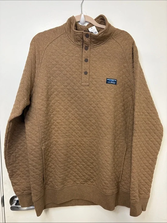 L.L BEAN MENS QUILTED SWEATSHIRT,MOCKNECK!