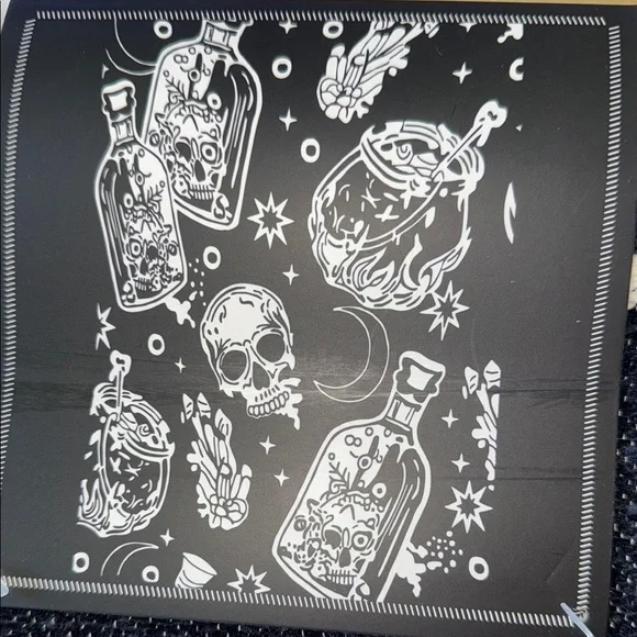 Black and White Skull and Potion Print