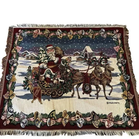 Goodwin Weavers Christmas Santa‎ Blanket 42x54