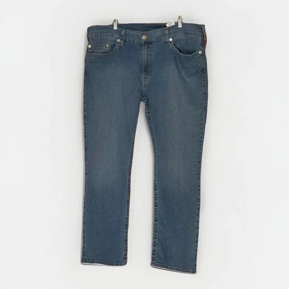 NWOT True Religion Ricky Relaxed Straight Jeans Men 40 Light Y2K Denim 42x30