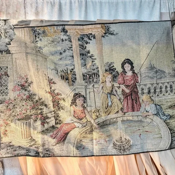 Antique Tapestry Ladies at Lake Como