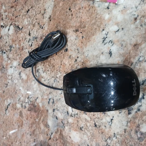 Dell 6-Button Silver Wired Laser Optical Scroll Wheel USB Mouse- J66OD