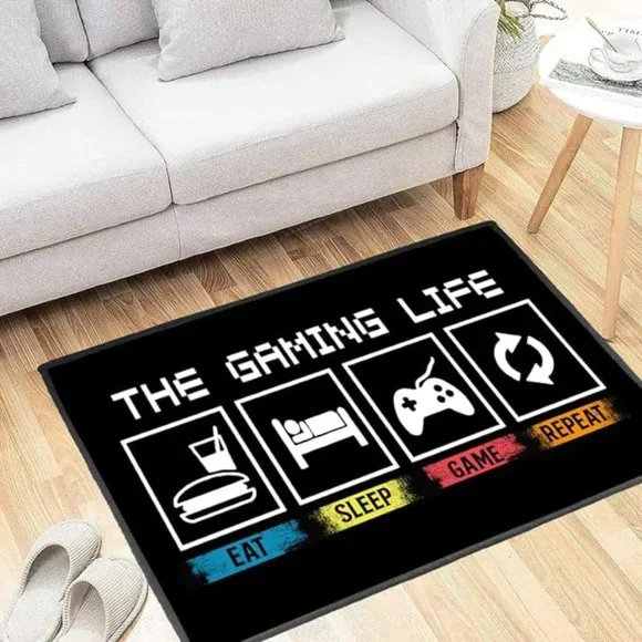 Game life 3D printed modern carpet Size 36''x 24''