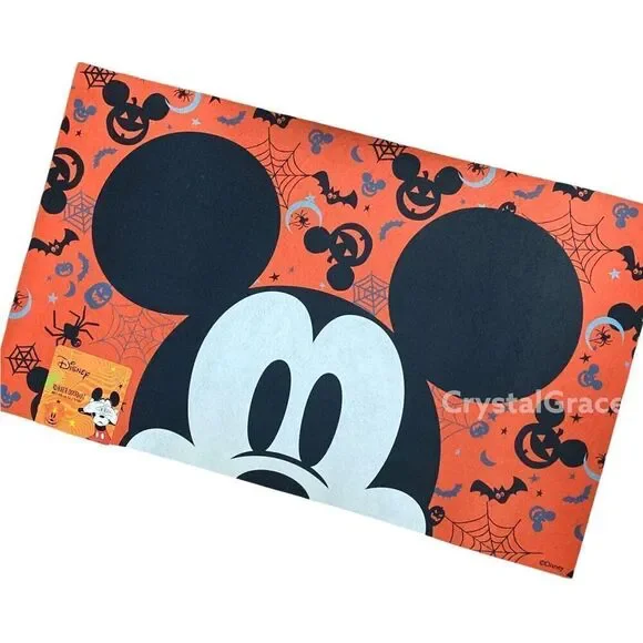 Disney Door Mat Mickey Mouse Halloween Rug Spider Decor Pumpkin Trick or‎ Treat