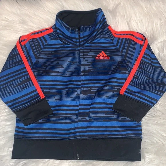 Adidas Training DNA Warm Up Jacket Navy/Black Stripe Pattern Size 12M