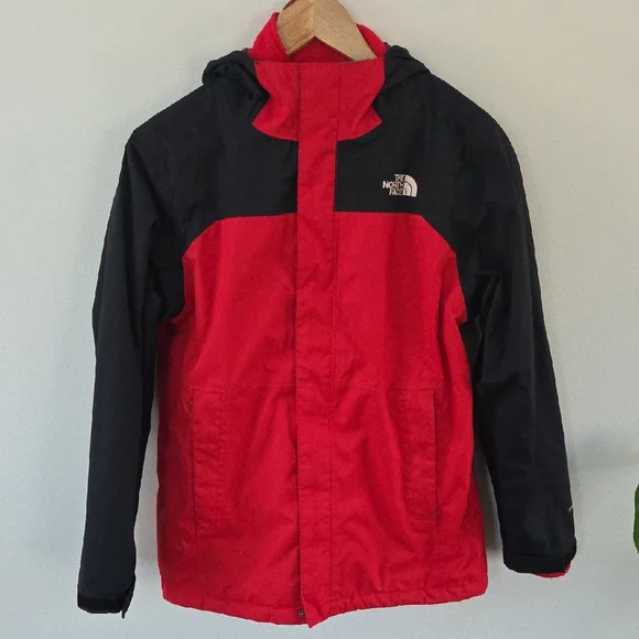 2 In 1 The North Face Boys Size 14/16 Red and Black Performance Jacket & Fleece