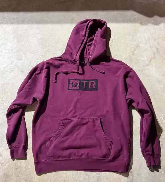 True Religion Logo Pullover Hoodie Maroon Size XL