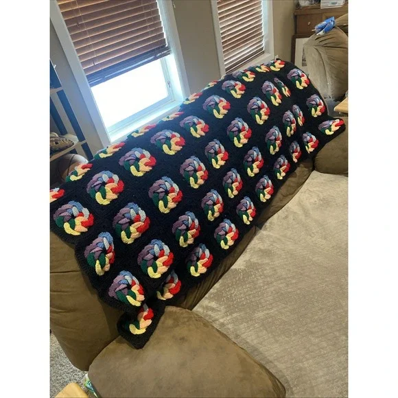 Granny Square Crochet Afghan Sofa‎ Throw Blanket 60