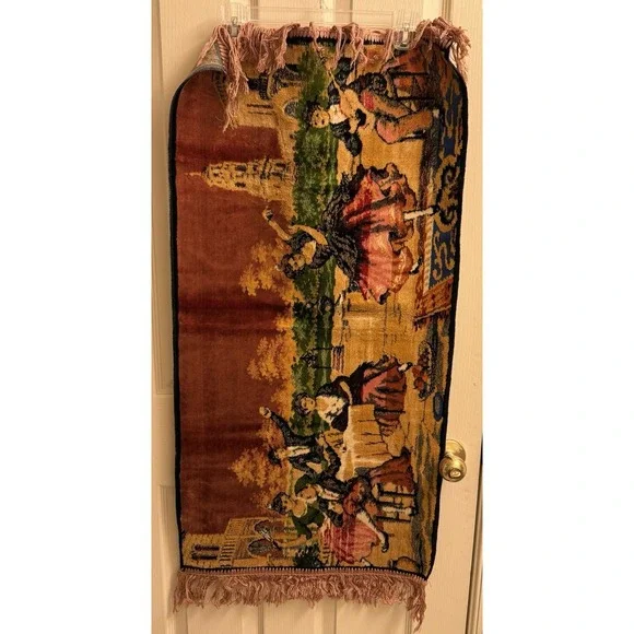 Vintage Tapestry Spanish Flamenco Dancers Scene Vibrant Colors 39