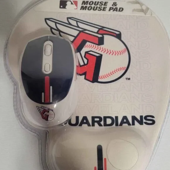 cleveland guardians wireless mouse & mouse pad