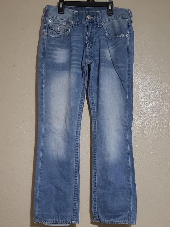 True Religion Men's Light Blue Bootcut Jeans
