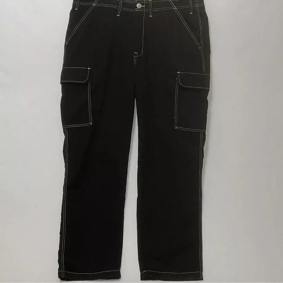 True Religion Cargo Pants Jet Black Big Stitch‎