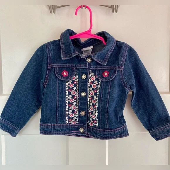 Flowered jean jacket