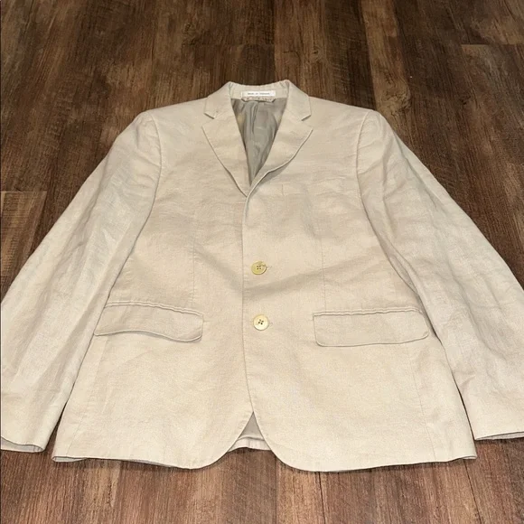 Lauren Ralph Lauren Boys Tan 100% Linen Blazer Size 14R‎